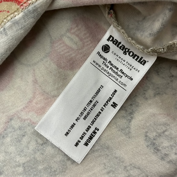 patagonia Organic Cotton Margot Sleeveless Green/Pink Floral Dress Size Medium - Picture 3 of 9